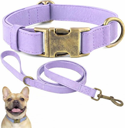 B&F Dog Collar and Leash Set,Leather Silicone Waterproof Odor-Proof Dog Collar and Leash for Medium Dogs, Soft Flexible Dog Collars, Adjustable Pet Collar (Brown, Medium (12.5-20" Neck))8