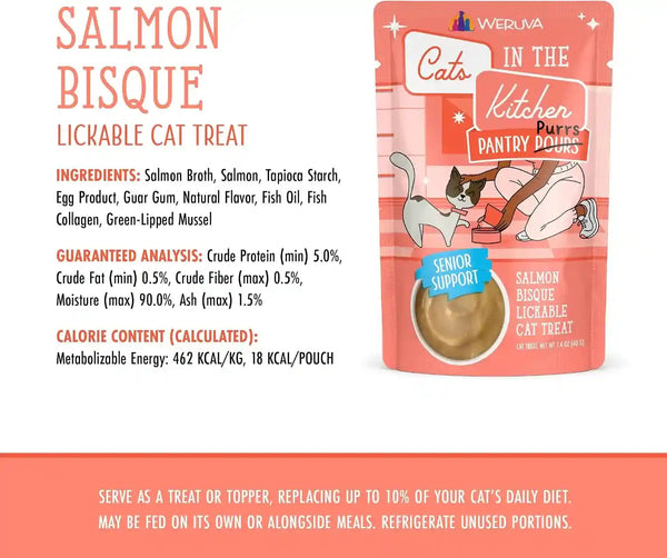 Weruva Cats in the Kitchen Pantry Pours, Salmon Bisque with Senior Support, 1.4Oz Pouch, Pack of 125