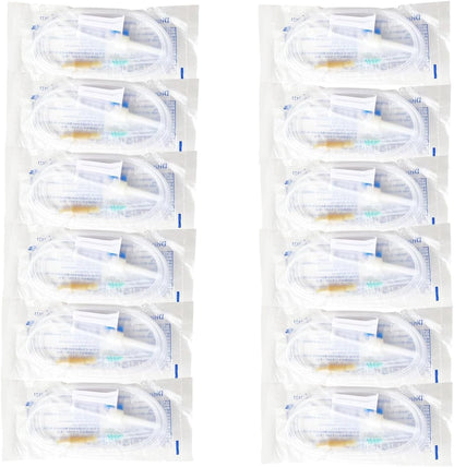 12 Pack Fluid Transfer Extension Tubing for Pets and Laboratory Care, 67 Inch Transparent PVC Lines with Precision Roller Clamp, Universal Luer Lock Connectors and 18 GA Fitting Components4