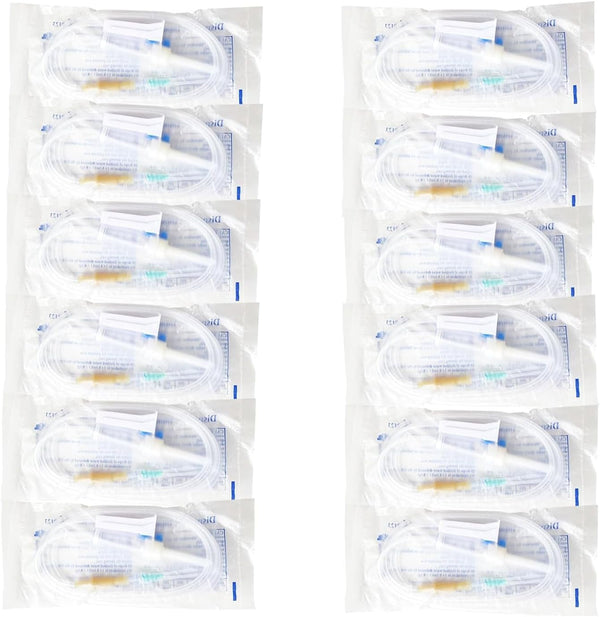12 Pack Fluid Transfer Extension Tubing for Pets and Laboratory Care, 67 Inch Transparent PVC Lines with Precision Roller Clamp, Universal Luer Lock Connectors and 18 GA Fitting Components4