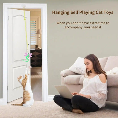 Hanging Cat Toys for Indoor Cats | 8 Assorted Teaser Refills, 3 Indoor Cat Hanging Toy and 1 Interactive Wand Suitable for Indoor Cats2