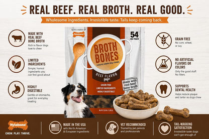 Nylabone Beef Broth Bones Dog Treats (Net 54Count), 2.38 Lb5