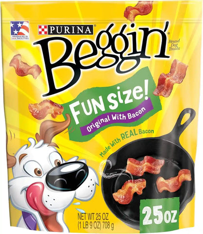 Purina Beggin' with Real Meat Dog Treats, Fun Size Original with Bacon Flavor - 25 Oz. Pouch1