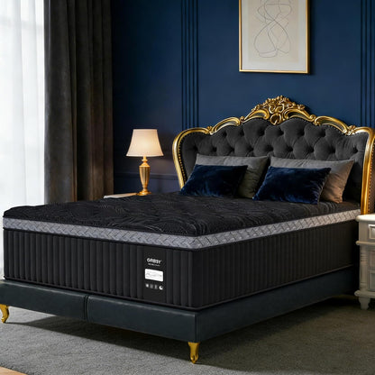 16 Inch Queen Size Mattress, Upgraded Luxury Hybrid Queen Mattress in a Box with 7-Zone Support for Cool Night & Pressure Relief, Motion Isolation, Designed in the USA, 365-Night Trial, Medium Firm1