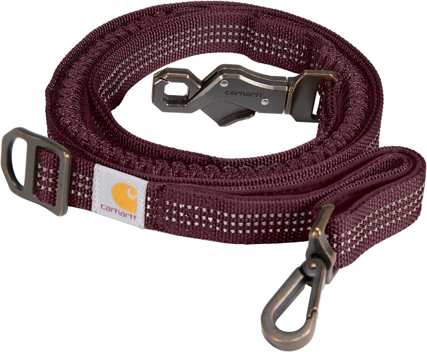 carhartt-pet-durable-nylon-webbing-shock-absorbing-leash-for-dogs-reflective-stitching-for-visibility-carhartt-brown-shock-absorbing-large