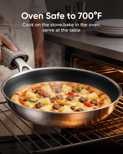 12" Titanium Pans for Cooking,Non-Stick,Dishwasher Safe | Pfas/Pfoa/Ptfe-Free,Easy Cleanup,Induction Compatible for All Stovetops,Includes Lid7
