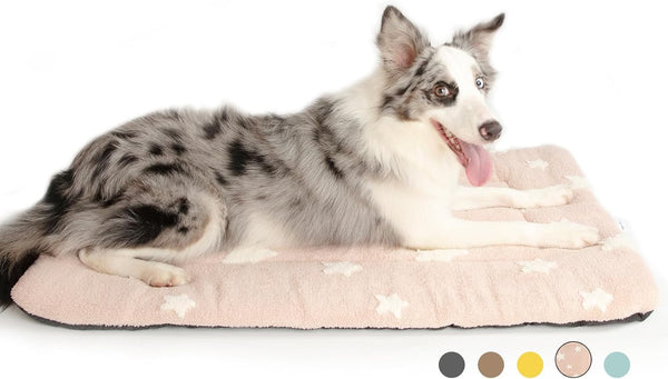 Mora Pets Cat Bed for Indoor Cats Washable Dog Crate Pad Cute Star Dog Bed Mat for Small Dogs Pet Kennel Pad for Cage Soft Flat Puppy Kitten Cushion Sleeping Anti-Slip Grey 22 X 1324