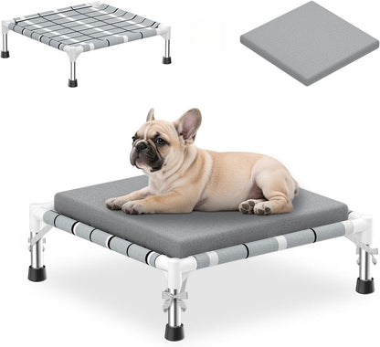 Elevated Dog Bed, Raised Cooling Lifted Dog Cot for Indoor & Outdoor | Cooling Breathable outside Portable Dog Hammock Bed for Small Pet ,Non-Slip Feet, Stainless Steel Frame9
