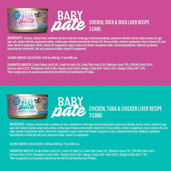 Tiki Cat Baby Pate Wet Cat Food for Kittens Variety Pack, 2.4 Oz. Cans (12 Count)6