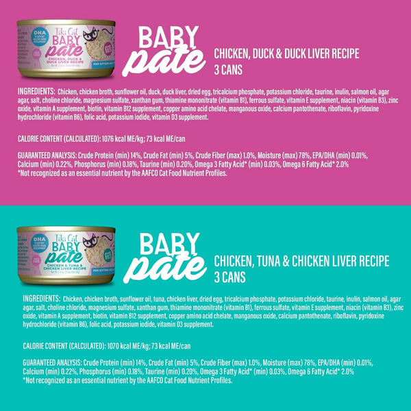 Tiki Cat Baby Pate Wet Cat Food for Kittens Variety Pack, 2.4 Oz. Cans (12 Count)6