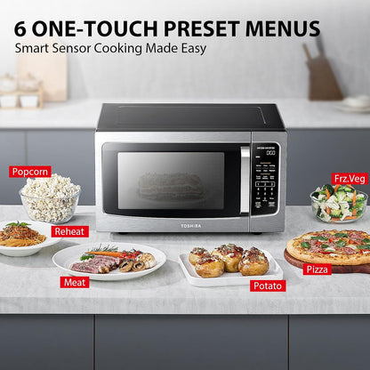 ML-EM45PIT(SS) Countertop Microwave Oven with Inverter Technology, Kitchen Essentials, Smart Sensor, Auto Defrost, 1.6 Cu.Ft, 13.6" Removable Turntable, 33Lb.&1250W, Stainless Steel | Smart Sensor, Auto Defrost, 13.6" Removable Turntable, Mute Function, , 1250W, Stainless Steel4