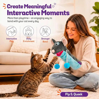 Pounce & Purr Meow Mitt Wearable Cat Wrestling Glove Puppet - Mouse | Catnip & Silvervine Plush Hand Puppet, Crinkle Sounds & Wiggling Arms - Dual-Layer Interactive Toy, Indoor Cats & Kitten3