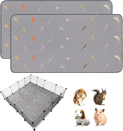 2Pcs Guinea Pig Cage Liners,Guinea Pig Fleece Cage Liners24''X48'' Super Absorbent Washable Pee Pads Reusable for Rabbit Hamster Chinchilla17