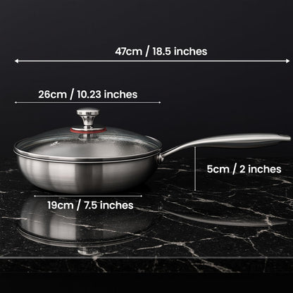 Titanium Hammered Pan Pro with Lid, Pfas/Pfoa/Ptfe-Free Non Stick Titanium Frying Pan, Dishwasher & Oven Safe, Scratch Resistant, 10" Even Heating Titanium Skillet, Compatible with All Cooktops8