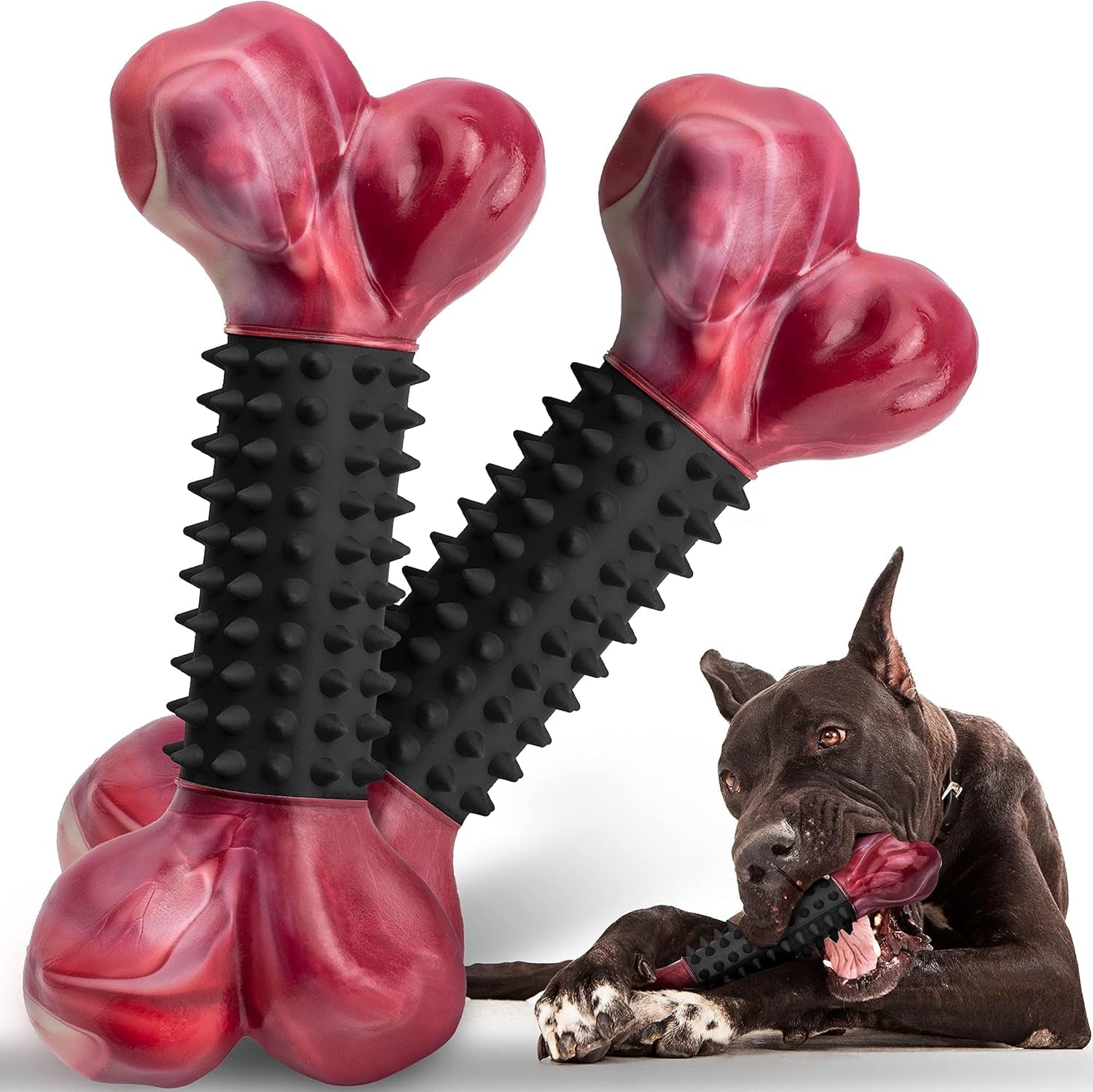 tough-dog-toys-for-aggressive-chewers-beef-flavored-long-lasting-dog-bones-for-large-dogs-indestructible-dog-chew-toys-to-keep-them-busy-large-dog-toys-for-medium-large-breed-red