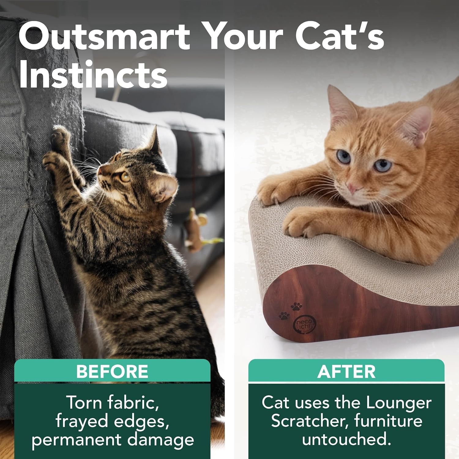 necoichi-cardboard-cat-scratcher-bed-for-indoor-cats-cat-scratching-board-horizontal-cat-scratch-pad-lounger-with-reversible-usability-and-extra-comfort-for-lounge-curved-23-large-dark-cherry