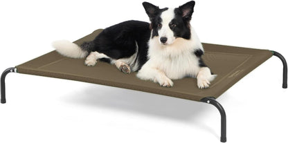 Bedsure Outdoor Elevated Cooling Dog Bed Large Sized Dog, 49In Grey | Portable Raised Camping Pet Cot Hammock,Breathable Teslin Mesh,Weather Resistant,For Large Pets up to 85 Lbs,Easy to Assemble12
