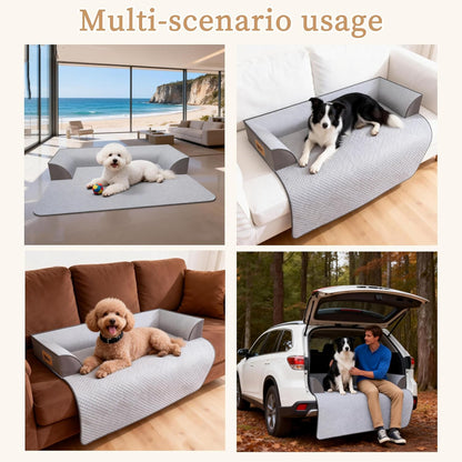Large Dog Bed for Couch, Cooling Orthopedic Dog Bed, Removable Washable Cover, Waterproof Lining, Non-Slip Bottom, Dog Sofa Bed with Extended Mat, Size: 41"*37"*4.9"4