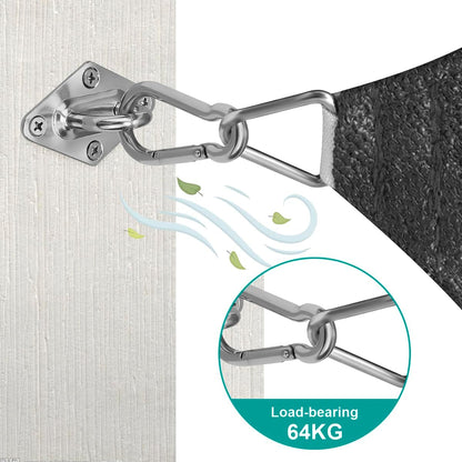Sun Shade Sail Hardware Kit 6 Inch for Rectangle & Triangle Shade Sail Install, Stainless Steel Shade Sail Fixing Accessories for Outdoor Patio Canopy Garden, Heavy Duty Awning Attachment Set (44 Pcs)4