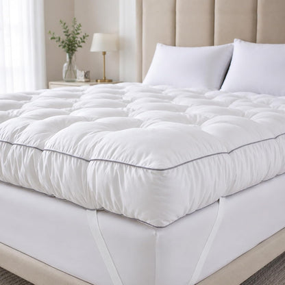 5 Inch Memory Foam Mattress Topper Queen for Back Pain Relief | 5 Inch Extra Thick Gel Memory Foam Topper with Pressure Relief, Body Contouring Support, 4-Way Straps and Plush Comfort1