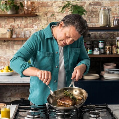 Jamie Oliver by  Cooks Smart 10-Piece Stainless Steel Cookware Set | Stainless Steel Interior, Thermo-Fusion Induction Base, Oven Safe to 500°F, Dishwasher Safe, Heat Indicator Included9