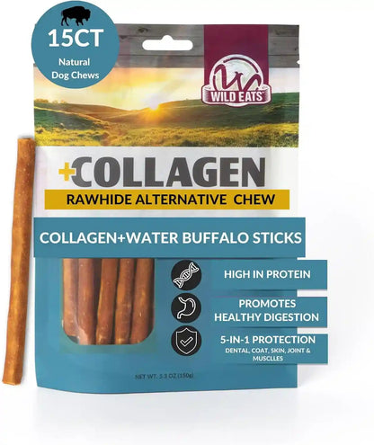 Wild Eats Real Duck Collagen Bully Sticks for Dogs, 25 Pack, Rawhide Free | No Hide Chew Treat Made without Grain, 5 Inch Size, High Protein, Satisfies Natural Gnawing Urges, Suits All Breeds16