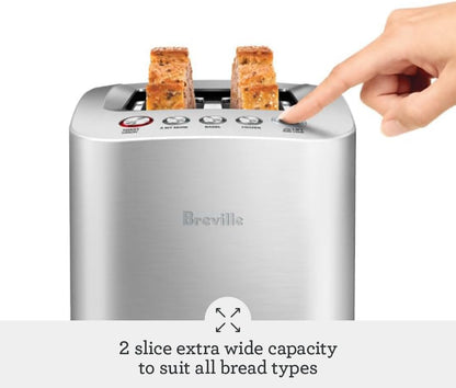 Breville BTA820XL Die-Cast Smart Toaster, 2 Slice, Brushed Stainless Steel | Toast Bagels and Thick Bread Evenly in Wide Slots with Variable Browning Control | Includes 'A Bit More' and 'Lift & Look'2