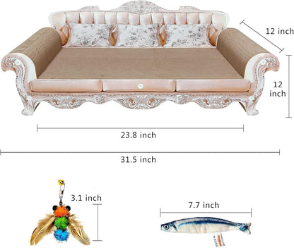 Miwoowim 31.5" Extra Large Cat Scratcher Sofa, Durable Cardboard Lounge Bed | Luxury Durable Corrugated Scratching Board Couch for Big Cats, Infinity Modern Stylish Lounger, Protects Furniture2