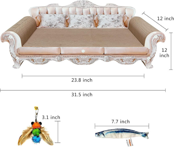 Miwoowim 31.5" Extra Large Cat Scratcher Sofa, Durable Cardboard Lounge Bed | Luxury Durable Corrugated Scratching Board Couch for Big Cats, Infinity Modern Stylish Lounger, Protects Furniture2