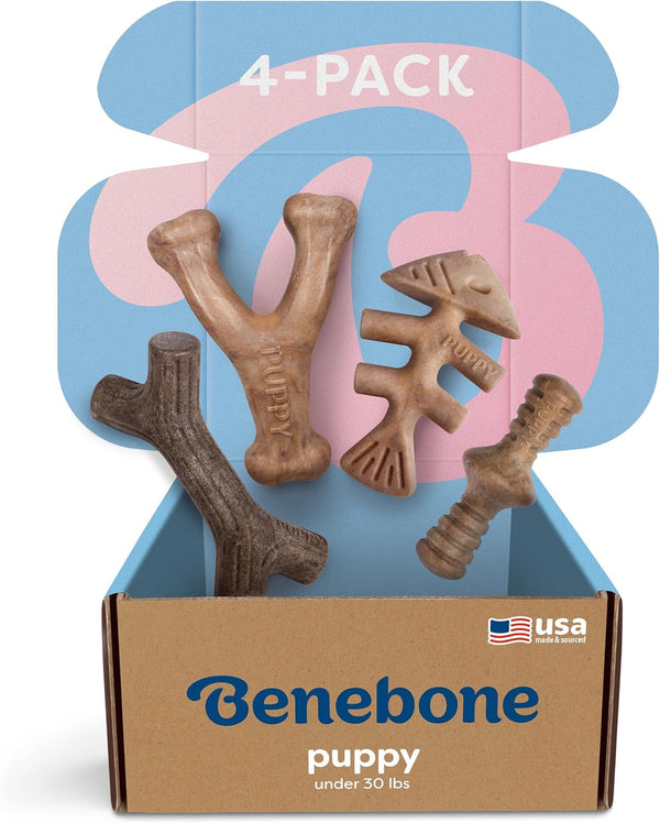 Benebone Puppy 2-Pack Dental Chew/Wishbone Dog Chew Toys, Made in USA, Real Bacon Flavor13