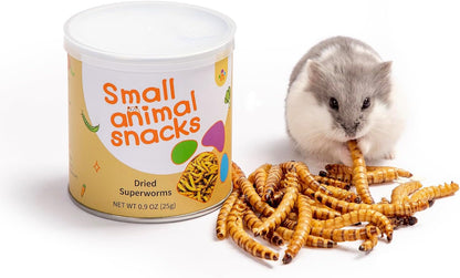Niteangel Small Animal Snack & Treats - Dried Worms & No Additive | Delivers Essential Vitamins & Minerals- Small Animal Natural Treat for Dwarf Syrian Hamsters Gerbils Mice Degus or Small Pets1