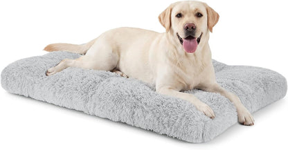 JOEJOY Large Dog Bed Crate Pad, Deluxe Plush Washable Dog Beds Fulffy Soft Kennel Pad Anti-Slip Pet Sleeping Mat for Extra Large Medium Small Dogs, 40" X 27", Beige20