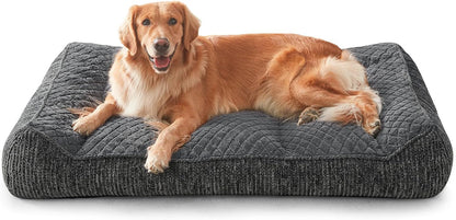 JOEJOY XL Orthopedic Dog Bed for Large Dogs, Extra Thick Foam Pet Bed Sofa | Bolster Sides, Large Sized Dog Couch Bed with Removable Washable Cover, Non-Slip Bottom, Grey (42"X30")15