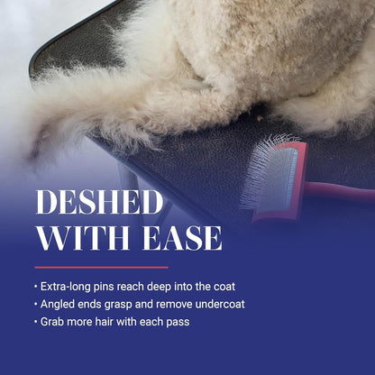Chris Christensen Big G Dog Slicker Brush for Dogs (Goldendoodles, Labradoodles, Poodles), Groom like a Professional, Fluff Detangle Style, Saves Time Energy, Coral, Large6