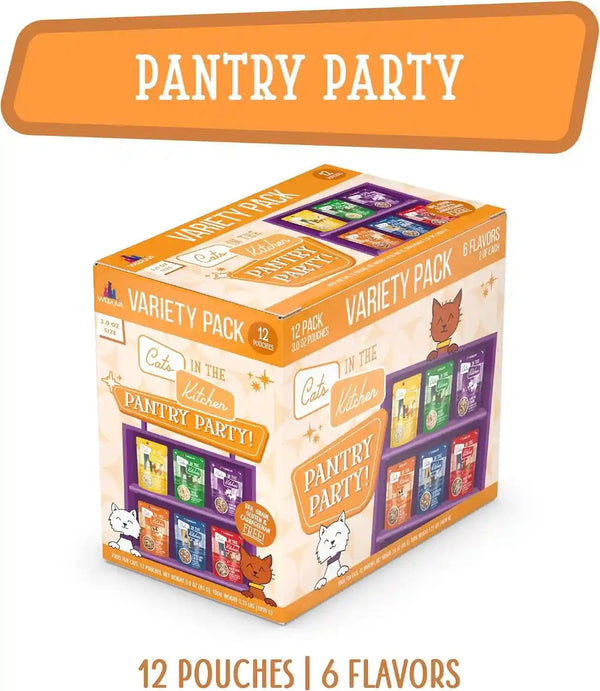 Weruva Cats in the Kitchen, Pantry Party Pouch Variety Pack in Gravy Cat Food, 3Oz Pouch (Pack of 12)2