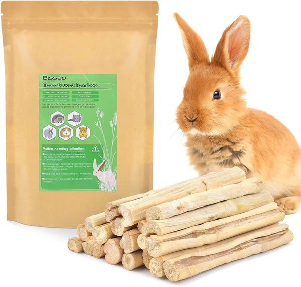 Bissap 250G/0.5Ib Sweet Bamboo Chew Sticks for Rabbits, Bunny Molar Treats Snack for Small Animals Hamster Chinchilla Guinea Pigs Rabbit Squirrel Natural Teeth Grinding Toys1