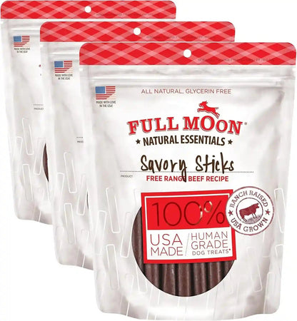 Full Moon All Natural Human Grade Dog Treats, Essential Beef Savory Sticks, 22 Ounce, 1.375 Pound (Pack of 1) | Human Grade, No Corn, No Wheat, No Soy, Glycerin Free, Made in the USA11