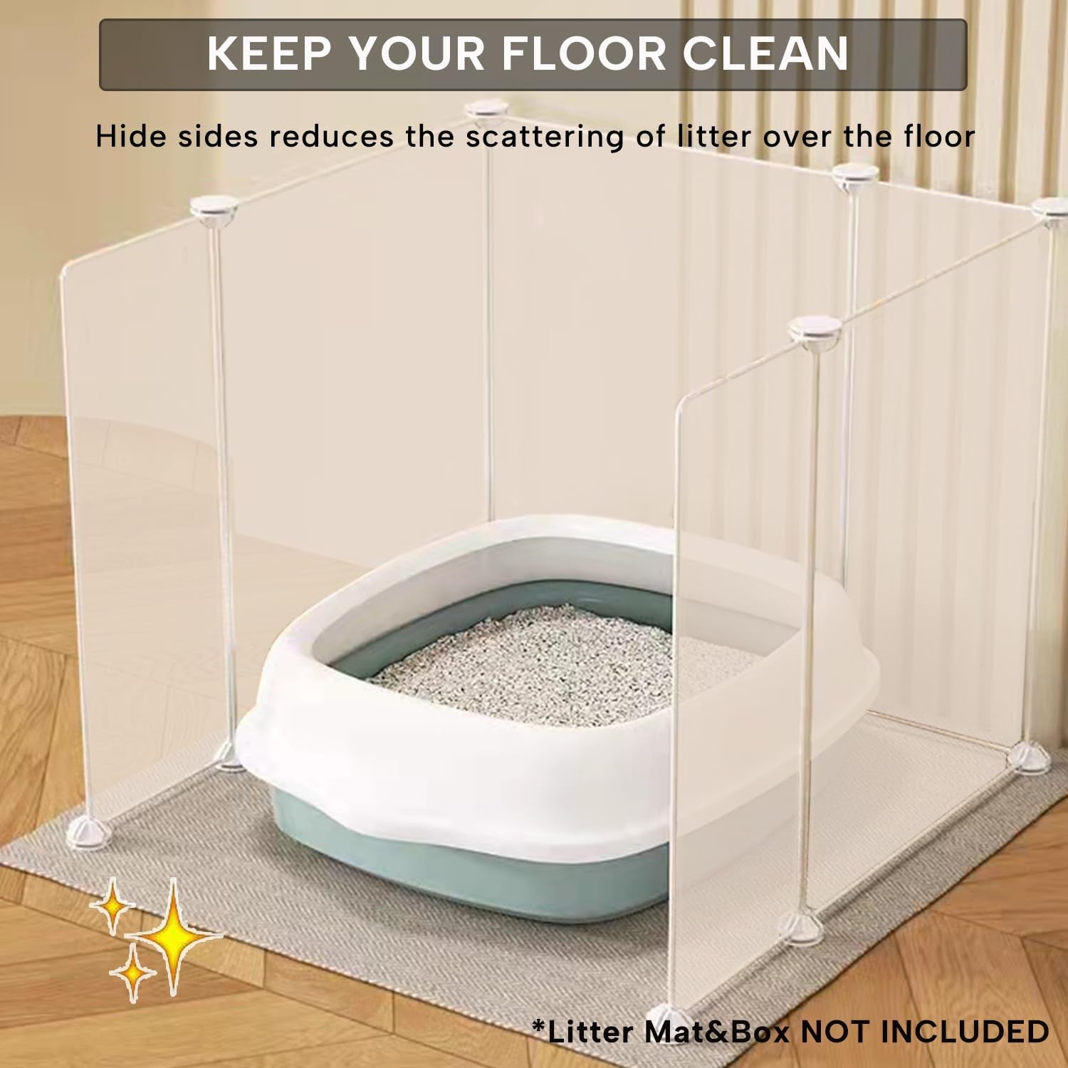 keyide-high-wall-cat-litter-box-splash-guard-diy-cat-litter-pan-siding-kitten-litter-tray-pee-shield-dog-scatter-barrier-24l-x-19w-x-16h-keep-floor-clean
