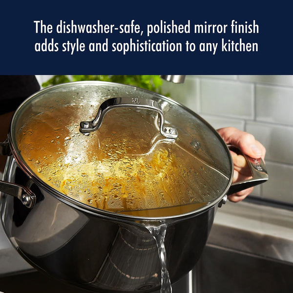HENCKELS Clad H3 6-Qt Dutch Oven, Induction Pot, Stainless Steel, Durable and Easy to Clean | Induction Pot, Durable, Easy to Clean4