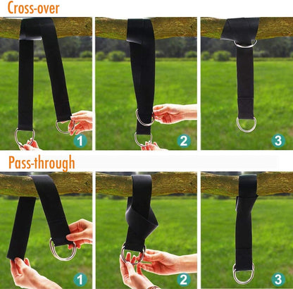 Tree Swing Hanging Straps Kit, Heavy Duty Holds 2200LBS 5FT Extra Long, with Safer Lock Snap Carabiners & Carry Pouch Bag5