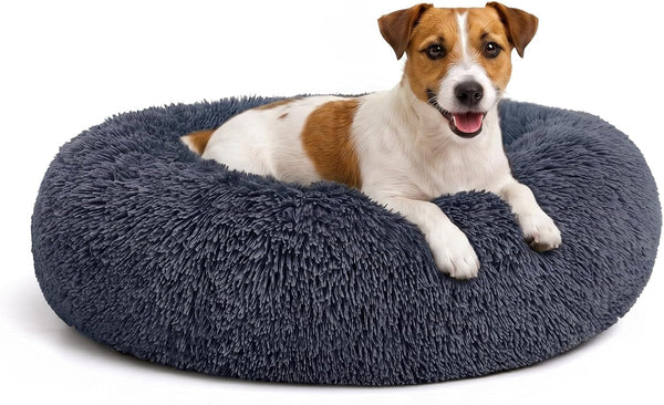 MIXJOY Orthopedic Dog Bed Comfortable Donut Cuddler round Pet Beds Ultra Soft Washable Dog and Cat Cushion (20''/23''/30'') (23'', Brown)21