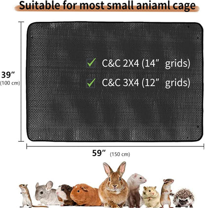 Oncpcare Waterproof Pet Playpen Mat 59"X39" (Black) – Washable and Reusable Cage Liner Tarp for Rabbit, Guinea Pig, Ferret, and Small Animal Habitat Protection6