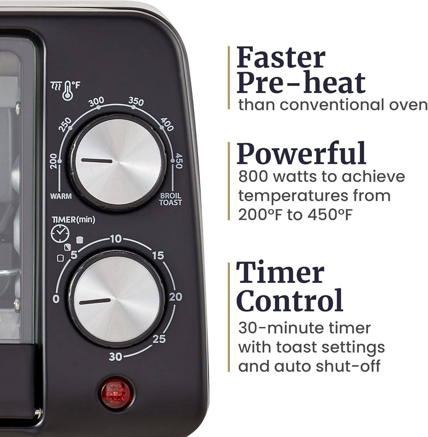 eto449-toaster-oven-9-5qt-4-slice-800w-quartz-black-fits-8-pizza-200-450f-adjustable-temp-30-min-timer-includes-bake-pan-rack-compact-countertop-mini-design