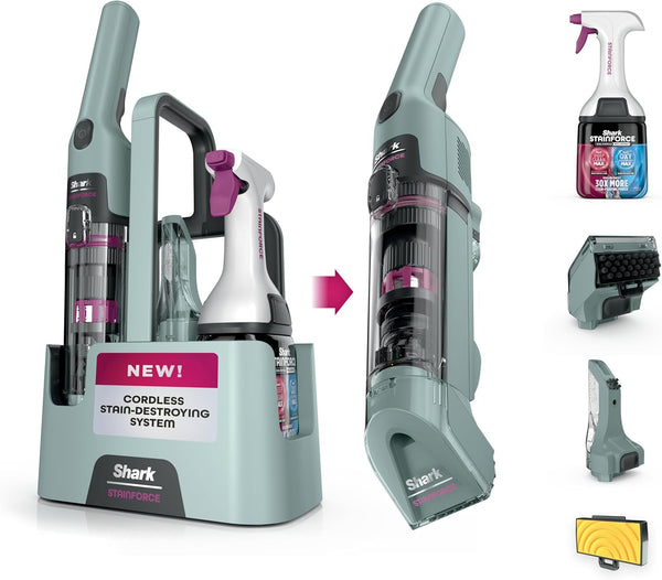 Shark Stainforce Cordless Stain, Odor & Urine Remover, 1 Tool, HX095 | for Carpets, Area Rugs, Upholstery, Cars & Outdoors, Dual-Activated Formula, Stain Eliminator Tool, Beige12