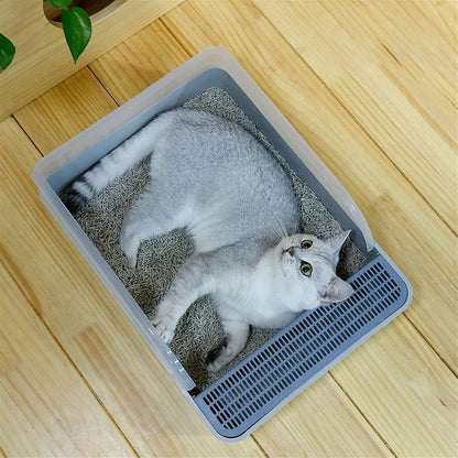 Dog Potty Training Toilet ﻿ Cat Litter Tray High Fence Proof Toilet Large Open Box Mesh Double Layer Pet with Shovel Easy to Clean Supplies8