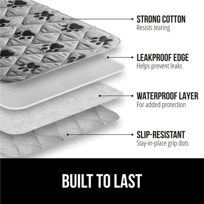 GORILLA GRIP Washable Puppy Pads, 46X28, Slip Resistant Dog Crate Mat, Waterproof Cloth Pee Pad for Training Puppies in Playpen, Reusable Pet Incontinence Blanket, Protects Sofa, Furniture, Floors2