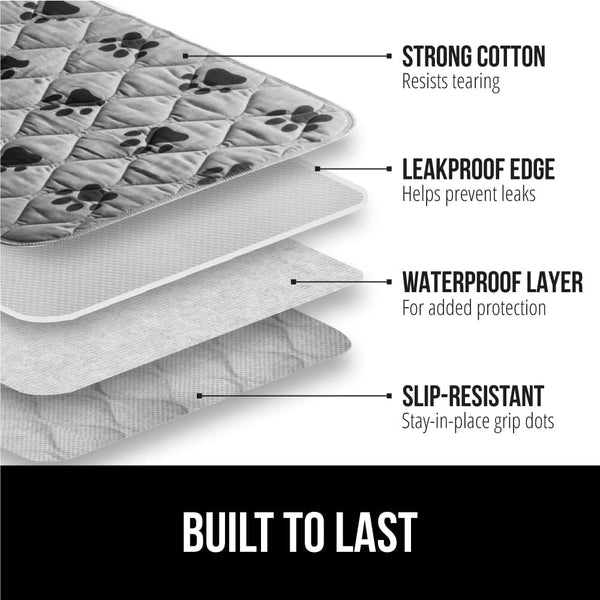 GORILLA GRIP Washable Puppy Pads, 46X28, Slip Resistant Dog Crate Mat, Waterproof Cloth Pee Pad for Training Puppies in Playpen, Reusable Pet Incontinence Blanket, Protects Sofa, Furniture, Floors2