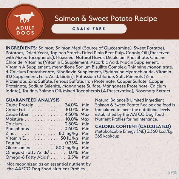 Natural Balance Limited Ingredient Adult Dry Dog Food - Balanced Nutrition for Adult Dogs - Grain-Free, Soy-Free Recipe - Limited Ingredient Formula - 24 Lb - Salmon & Sweet Potato Recipe8