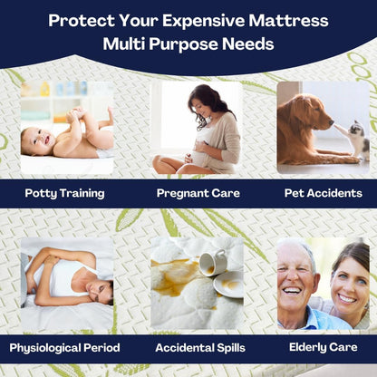 Bamboo Mattress Protector with Zipper - 100% Waterproof King Size Cooling Mattress Cover - Ultra Soft Jacquard Fabric Breathable Noiseless Mattress Pad Cover - Zippered Mattress Encasements7