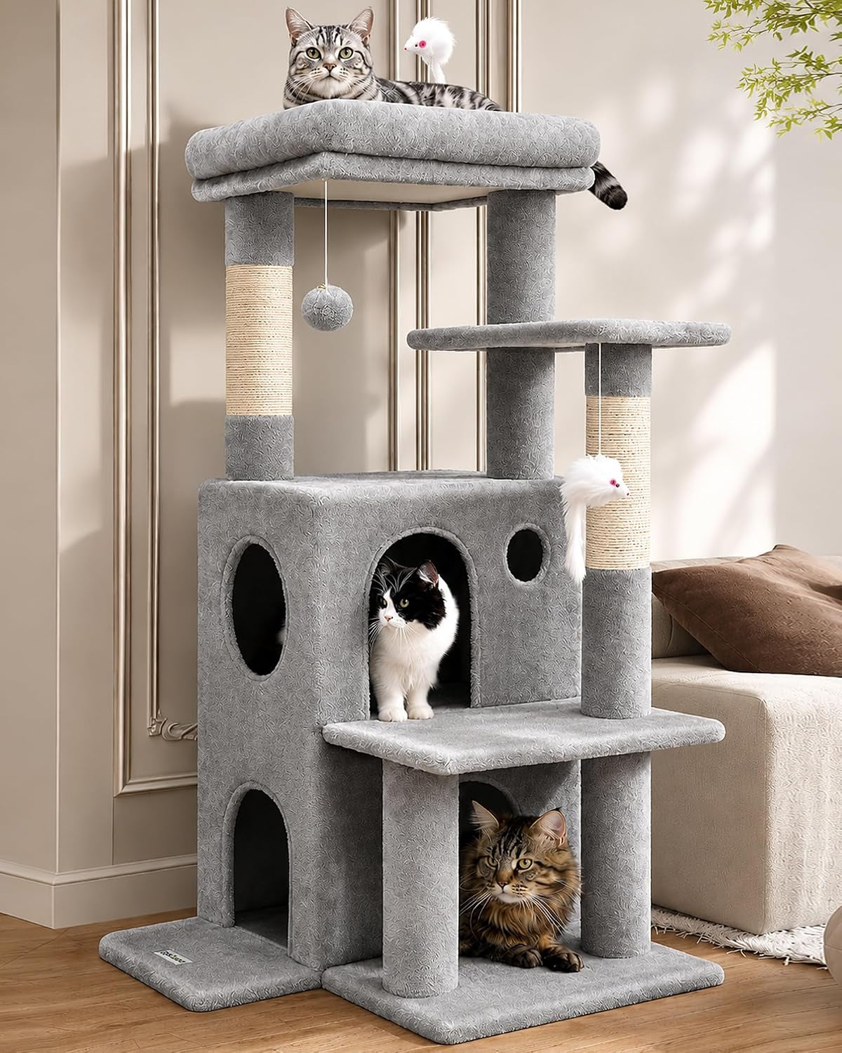 globlazer-cat-tree-tower-for-indoor-cats-50-inch-adult-cat-tree-house-for-large-adult-cats-with-steps-scratching-post-2-cat-caves-dangling-toys-fc50-light-grey